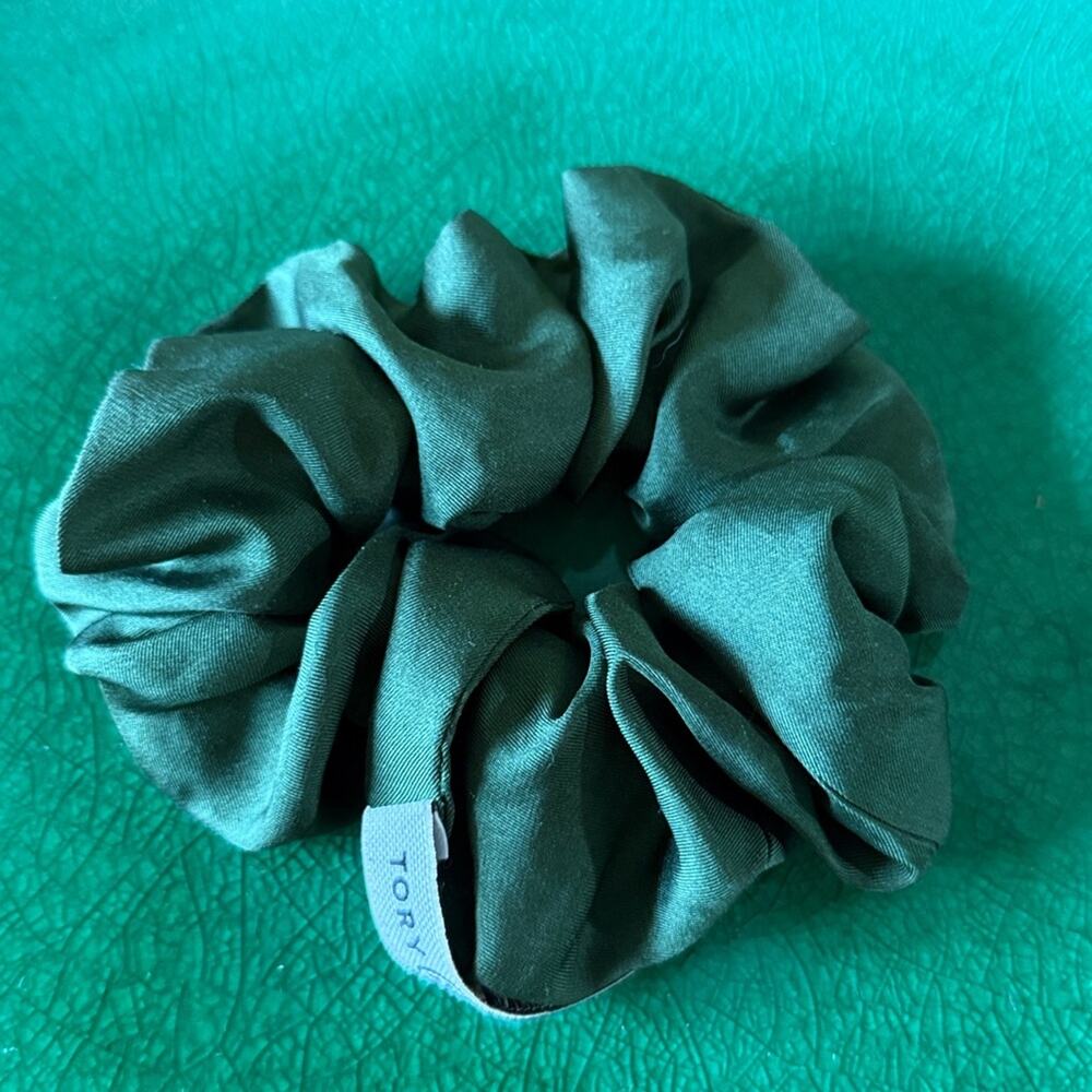 Tory Burch Forest Green Silk Hair Accessory